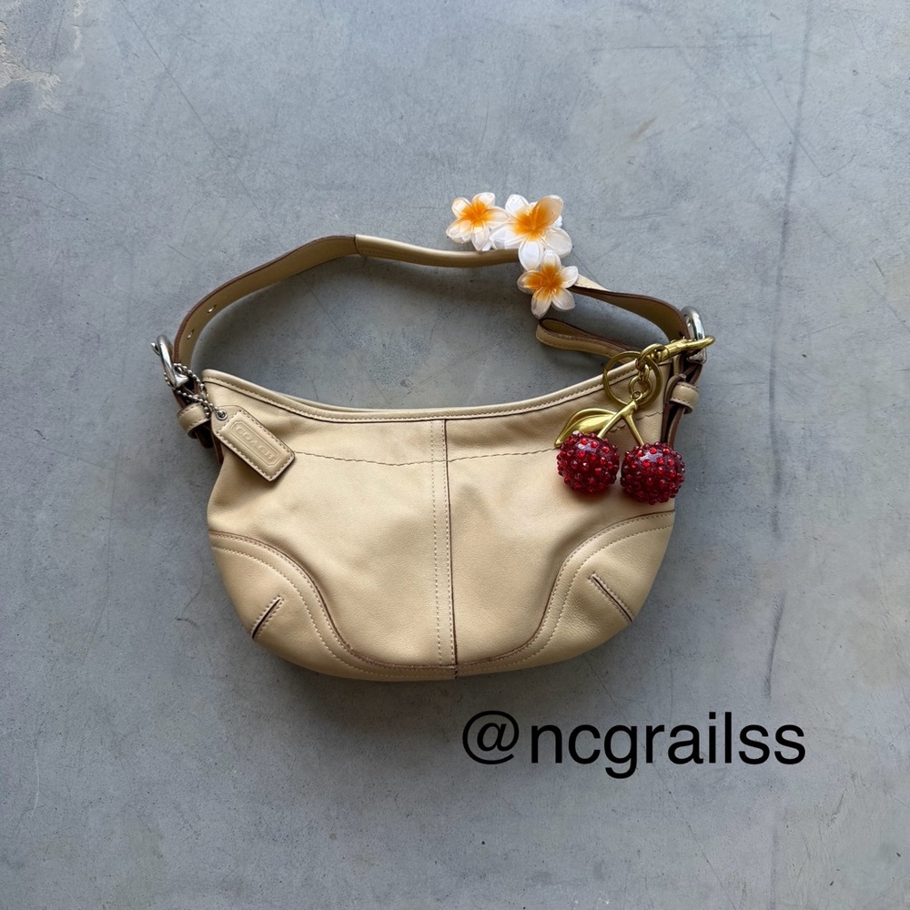 Vintage tan coach leather mini bag